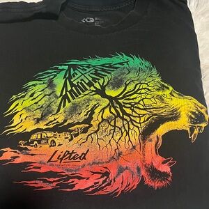 Older LRG Black Tee with Vibrant Lion